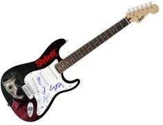 Slipknot Autographed Signed 1/1 Fender Graphics Guitar Exact Video Proof ACOA