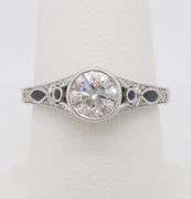 Designer Sylvie Diamond & Blue Sapphire Ring