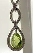18k gold Peridot and diamonds earrings