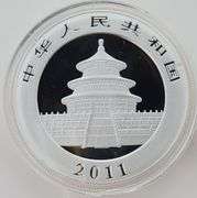 2011 Silver Chinese Panda 10 Yuan 1 Oz / BU (Original Capsule)