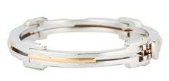 Gents Baraka Double Row Two Tone Hinged Bangle Bracelet in 18K