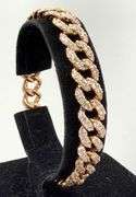 Very fine Cuban rose gold 14k with diamonds, size 7