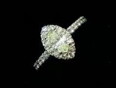 UNIQUE 14 K WHITE GOLD ENGAGEMENT RING