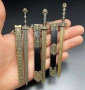 Lot of 7 Miniature Ancient Swords with Sheaths