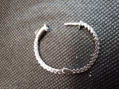 UNIQUE 14 K WHITE GOLD HOOP LAB DIAMOND EARRINGS