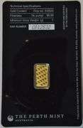 The Perth Mint 1 Gram pure .9999 fine gold bar sealed. Unique Serial Number
