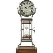 Rustic Metal Hourglass Clock with Wood Base