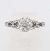 Designer Sylvie Diamond & Blue Sapphire Ring