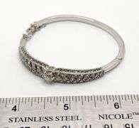 Fantastic diamond  bangle in 14k white gold , size 2.5 x2.0 inch