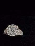 ELEGANT 14K WHITE GOLD CLUSTER ENGAGEMENT RING
