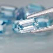 Sky blue 4.21ct emerald cut Sapphire set