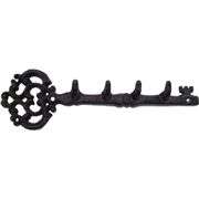Cast Iron Skeleton Key Holder with 4 Hooks