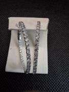 INSIDE OUT 14K WHITE GOLD HOOP EARRINGS