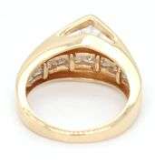14kt Yellow gold 1.72ctw diamond ring with a tapered shank