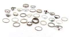 Vintage 925 sterling silver group lot of rings