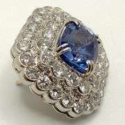Investment quality natural Sapphire and diamonds earrings, 1x1 square inch tall and very large