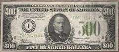 Original $500 U.S Currency
