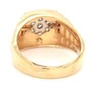 10kt Yellow gold 0.55ctw diamond cluster Rolex style ring