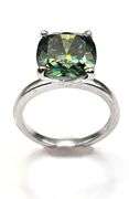 Sparkling 14 K White Gold Plate 6.35 Ct VVs1  Lab Simulated Diamond Ring