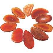 Set of 10 Natural Red Agate Geode Crystals