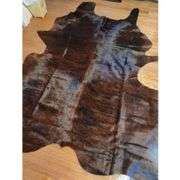 Genuine Brindle Red Brown Black Cowhide Rug