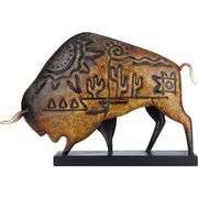 Metal Bison Handcrafted Decor with Base