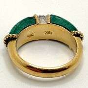 1960 Vintage 18K Gold Malachite and Diamond Piece