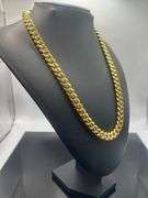 Huge 113.5 Gram 18 Kt Gold Plated Cuban Curb Link Necklace