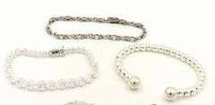 Group lot of 5 vintage 925 sterling silver bracelets