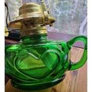 Green Kerosene Lamp with Handle