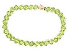 14kt Yellow gold 27.50ctw oval peridot bracelet