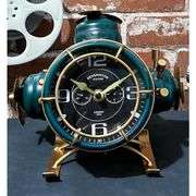 Retro Metallic Airplane Steampunk Desk Clock