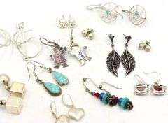 Group lot of Vintage 925 sterling silver earrings