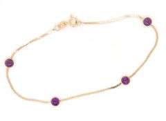 14kt Yellow gold amethyst bracelet