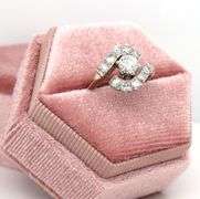 14kt White gold 0.50ctw round brilliant cut single cut diamond ring