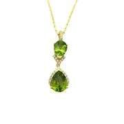 "Emerald Cascade" Peridot necklace in sterling silver