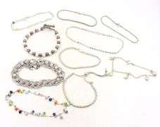 Group lot of 10 vintage 925 sterling silver bracelets