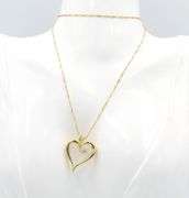 Fabulous Yellow Gold Heart Shaped Pendant on Chain