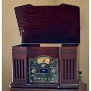 7-in-1 Turntable with Handmade Wooden Exterior