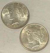 1922 &1924 Frosty White BU Peace Dollars
