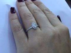 UNIQUE 14 K WHITE GOLD ENGAGEMENT RING