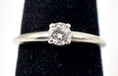 Dazzling 14K White Gold Solitaire Diamond Ring