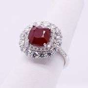 GIA certified Platinum Ruby & Diamond Ring