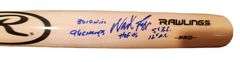 Wade Boggs Autographed Rawlings Baseball Bat 5 Inscriptions JSA Witness
