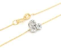 10kt Yellow gold 0.25ctw 2 toned diamond cluster pendant on chain