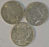 Flashy 1926-S, 1927-S, & 1935-S Peace Silver Dollars