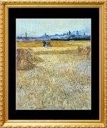 Collectible Vincent van Gogh, The Mowers, Arles in the Background (1888)
