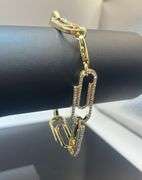 Impressive 14 Kt Gold Plated Paper Clip Bracelet