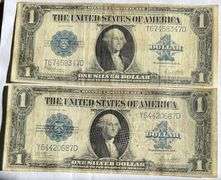 Two Types $1 1923 Silver Certificates.
