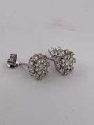 CERTIFIED BRAND NEW 14K WHITE GOLD DIAMOND STUD EARRINGS